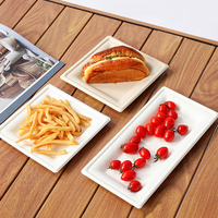 Assiette jetable rectangulaire compostable de 10 pouces en bagasse de canne à sucre, écologique, pour salades, snacks, sushis, bento, dîner et traiteur