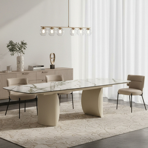 Meubles de <span class=keywords><strong>salle</strong></span> à <span class=keywords><strong>manger</strong></span> gain de place, style nordique, <span class=keywords><strong>table</strong></span> à <span class=keywords><strong>manger</strong></span> <span class=keywords><strong>extensible</strong></span> moderne de luxe en pierre frittée - Product Image 1