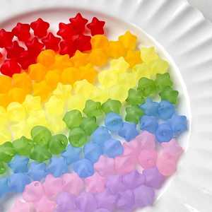 30 piezas/bolsa de cuentas de estrella con acabado mate para manualidades, suministros de joyería DIY, pulseras de cuentas de moda, cuentas Puca, collares coloridos - Product Image 5