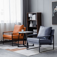Fauteuil d'appoint Chesterfield carré moderne à une place avec structure en bois, rembourrage en éponge, pieds en bois d'hévéa et revêtement en tissu