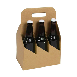 Porte-bouteilles de bière en carton ondulé de 2 mm avec logo personnalisé, matériaux recyclés, pour un transport sûr et facile - Boîte à bière 6 bouteilles - Product Image 1