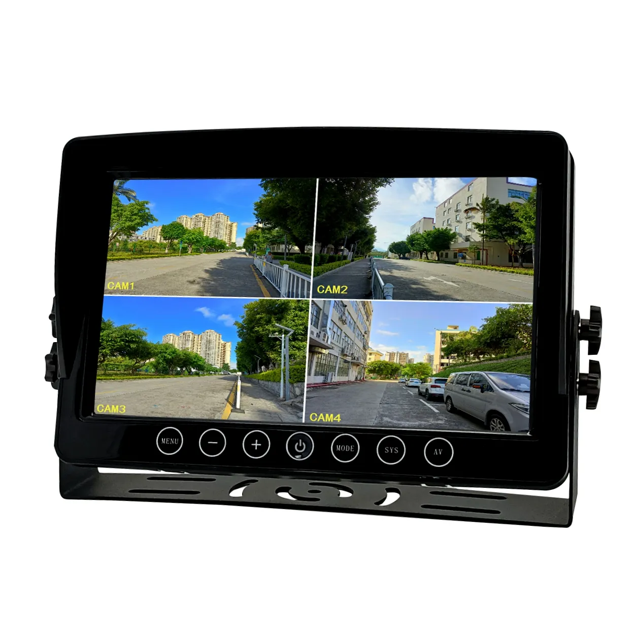 9 inch screen car monitor quad car monitor with 4 channel video recording