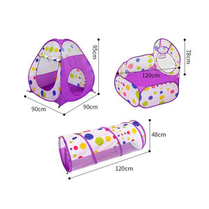 Ensemble extérieur de 3 pièces de tente de jeu océanique Portable pour bébé enfant pliable Pop up House Ocean Ball <span class=keywords><strong>Pool</strong></span> présent pour pique-nique - Product Image 4