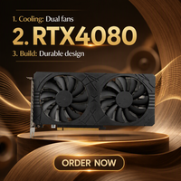 Carte graphique de jeu non standard en gros RTX4080 pour ordinateur portable NS, GPU de bureau personnalisé, 12 Go GDDR6, double ventilateur, PCIe3.0 X16