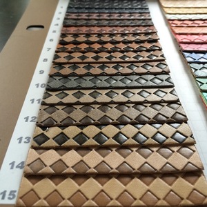 Material de Cuero Sintético de Primera Calidad con Patrón de Diamantes Grabado en Relieve para Zapatos de Doble Cara - Product Image 4