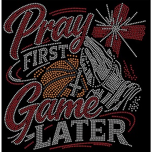 Oferta Especial: Aplique Termoadhesivo con Diseño de Béisbol y Pedrería 'Pray First <span class=keywords><strong>Swing</strong></span> Later' para Camisetas - Product Image 4
