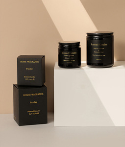 Velas Aromáticas <span class=keywords><strong>de</strong></span> Cera <span class=keywords><strong>de</strong></span> Soja en Frascos <span class=keywords><strong>de</strong></span> Vidrio Negro Personalizados, Decoración del Hogar, Regalo para Festividades y Pascua, Velas Perfumadas con Mezcla <span class=keywords><strong>de</strong></span> Soja - Product Image 6