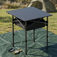 Table pliante portable réglable en hauteur, plateau imperméable, empilable, carrée, pour pique-nique en plein air, barbecue, camping-car, directement de l'usine