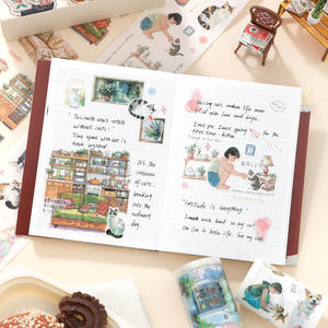 ชุดเทปวาชิ Simno 4 ม้วน ลายสาวหวาน สไตล์วินเทจ สำหรับตกแต่งสมุดบันทึก - Product Image 3