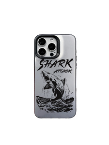 Cover per <span class=keywords><strong>iPhone</strong></span> con stampa squalo stile Street Art, modello antiurto per amanti dell'oceano, compatibile con <span class=keywords><strong>iPhone</strong></span> 17/16/15/14/<span class=keywords><strong>13</strong></span>/12 Pro Max - Product Image 1