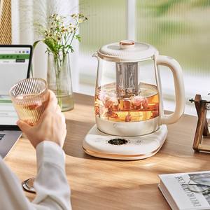 Hervidor de agua Midea Health de 1.5L, eléctrico, de vidrio, con control de temperatura y apagado automático para uso en oficina. - Product Image 1