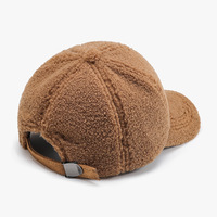 Casquette de baseball en polaire Teddy unie et moelleuse, style mode, pour femme, chaude, hiver, à visière incurvée, pour usage quotidien en extérieur, vente en gros