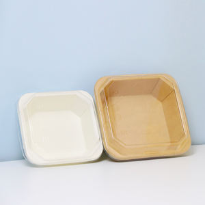 Vente en gros d'usine, plateaux octogonaux jetables en papier kraft, couvercle transparent haut, pour l'emballage alimentaire, pour conserver le sucre, les fruits - Product Image 5