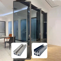 Portes pliantes ultra-minces Weibang pour intérieur, profilés de cadre, porte pliante en verre transparent, aluminium