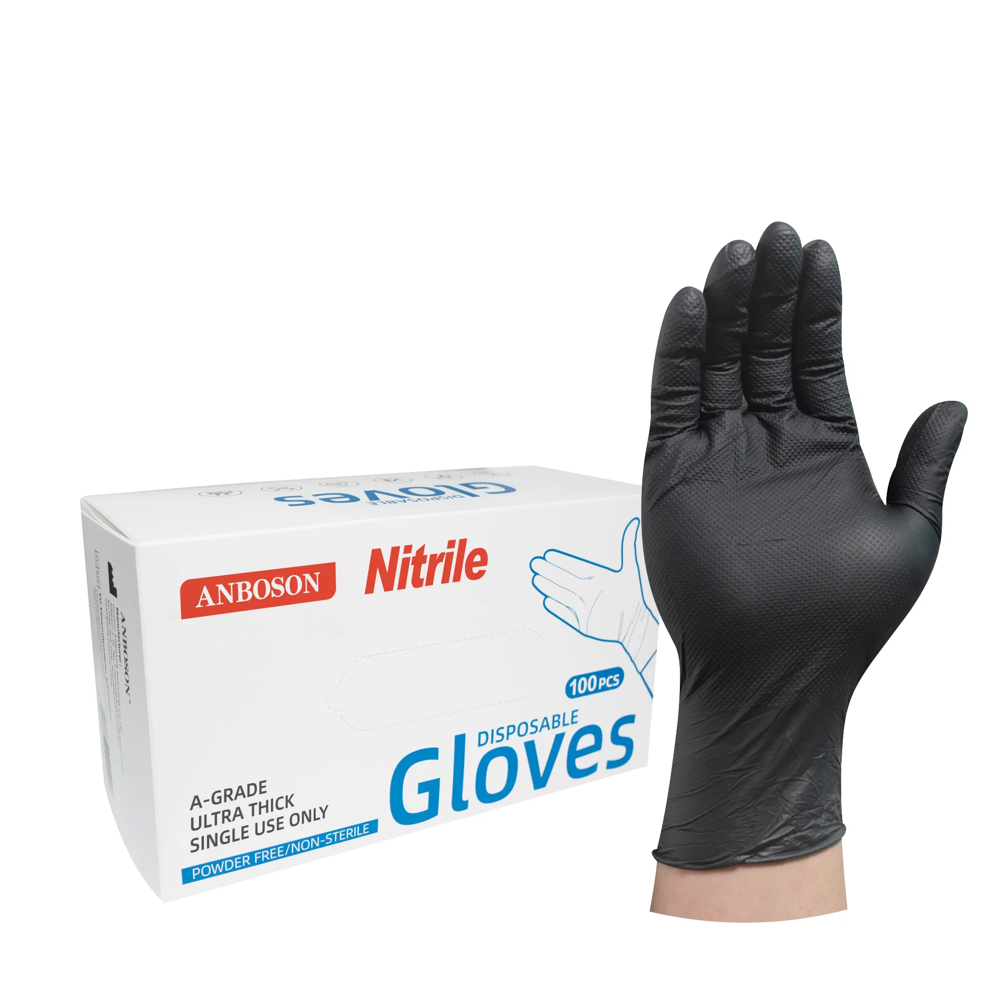 8mil12mil Poederlatex Vrije Chemische Resistente General Purpose Wegwerp Nitril Veilig Werk Rubber Handschoenen Fabriek Voor Industriële