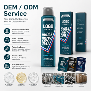 สเปรย์ระงับกลิ่นกายสำหรับผู้ชาย ODM/OEM ติดทนนาน 72 ชั่วโมง ควบคุมกลิ่นเหงื่อ ปราศจากอะลูมิเนียม ให้ความรู้สึกแห้งสบาย กลิ่นโอเชียนชิล ช่วยให้ร่างกายเย็นสดชื่น - Product Image 3