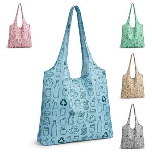 Wholesale Reusable Grocery Shoulder Tote <b>Bag</b> Lightweight Eco Print <b>Foldable</b> Shopping <b>Bag</b> Custom Supermarket Gift Gift Carrier - Product Image 1