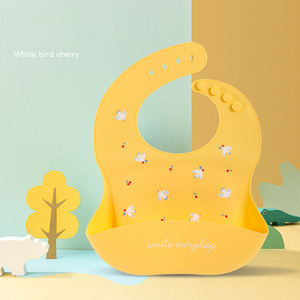 Silicone Baby Bib <b>Waterproof</b> Lightweight Soft Solid Color Toddler Kids Mealtime <b>Apron</b> Custom Logo Wholesale - Product Image 6
