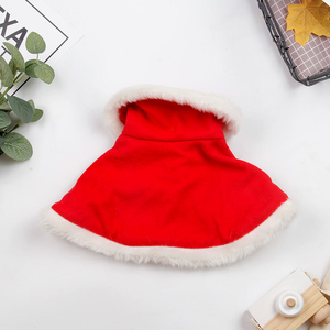F10 Lujosa Ropa Cálida de Otoño Ecológica para Mascotas, Estilo Clásico, Capa de Navidad para Gatos y Perros, Patrón Sólido, Hecha de Polar, Estilo Occidental - Product Image 2