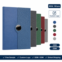 Carnet/Agenda A5 en Cuir PU Rigide avec Fermeture à Clip, Logo Personnalisé, Motif Floral en Relief, 100 Feuilles, Vente en Gros