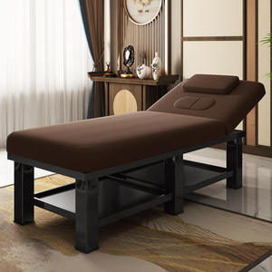 Adjustable Folding Massage Table Therapy <b>Bed</b> Metal Frame Salon Furniture Brown <b>Headrest</b> for Beauty Salon - Product Image 5