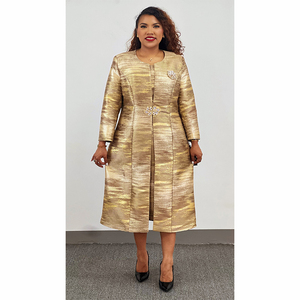 Haute qualité dames longue veste costumes bureau mode <span class=keywords><strong>africaine</strong></span> église robes <span class=keywords><strong>grande</strong></span> taille 2 pièces ensembles robe manteau costume - Product Image 1