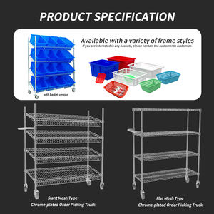 Camión de clasificación exprés cromado para almacenes, camión de recogida de pendiente silenciosa, entrega de embalaje, carrito de distribución, estante - Product Image 2
