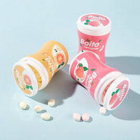 Large Capacity Packaging Color Sugar Tablets Various Fruit Flavor Bubble Mint Lemon Flavor Peach Flavor Cool Soda Candy