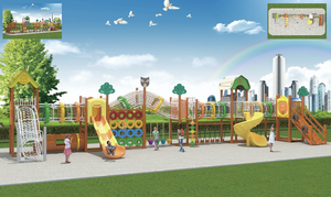 Équipement d'amusement pour enfants en bois, plastique et <span class=keywords><strong>acier</strong></span>, toboggans, filets d'escalade, pour la maternelle, le jardin, le parc à thème, marque JQL - Product Image 4