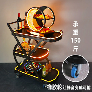 Chariot à boissons avec lumières LED, multifonctionnel, portable, pour bar, KTV, restaurant, usage commercial - Product Image 3