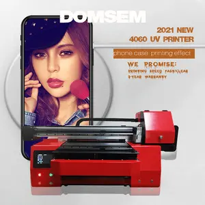 DOMSEM 50*60cm Dual Print heads cylinder Flatbed Printing UV Printers Inkjet Printer Varnish Print Machine 3D Embossed Printer
