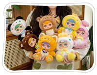 Boîte mystère Animal Party, figurines en peluche avec visage en vinyle, jouets tendance à collectionner, cadeau d'anniversaire animal en peluche