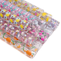 Personnalisé 30*120CM PVC clair épais Faux cuir tissu avec motif de fleurs pour meubles sacs décoratifs chaises canapés