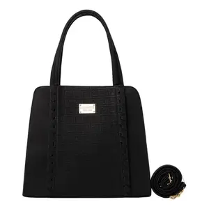 Sac à main en cuir PU pour femme Fana Jupiter, noir, imprimé animal, style classique, deux chaînes, fermeture ouverte, usage quotidien - Product Image 1