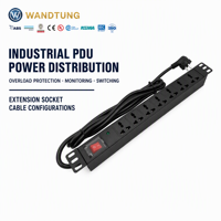 Multiprise industrielle PDU 8 prises avec protection contre les surtensions, 240V 16A, avec cordon d'extension long