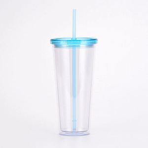 Gobelets en plastique personnalisés en gros, incrustés de strass, avec paille et couvercle, pour café et eau, à boire directement - Product Image 4