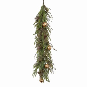 Guirlande de Noël italienne avec des cônes de pin et des clochettes pour la décoration de la maison pendant les fêtes - Product Image 5