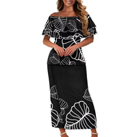 Robe Puletasi Polynésienne Blanche à Une Épaule Tendance pour Femme – Style Hawaïen