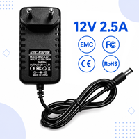 Adaptateur secteur AC/DC 12V 2.5A fiable, vente en gros personnalisée, prise EU 5.5x2.5mm, chargeur mural 30W pour commutateur réseau