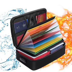 2024 New Fireproof Folder Laptop Certificates Portable Mesh Expanding Office File Organizer Box Fireproof Document Bag