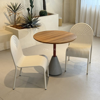 Chaises de jardin en métal avec dossier arrondi, sièges modernes d'extérieur pour patio et café