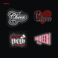 Transfert thermocollant en strass « Cheer Mom », motif de transfert thermique en cristal Hotfix pour la décoration de vêtements de sport