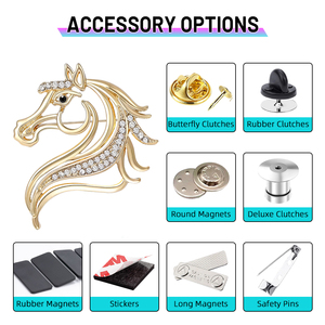 Broches personnalisées en strass, badges en cristal couronne étoile ruban, accessoires de mode pour vestes et robes, sans minimum de commande - Product Image 2