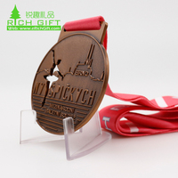 Médaille de sport en alliage de zinc durable personnalisée avec ruban imprimé par sublimation, design 100% personnalisé pour les trophées, médailles et plaques