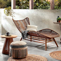 Lit et chaise longues d'extérieur en teck, design nordique, avec structure mobile en alliage d'aluminium, Guangdong, pour cour, balcon, piscine, villa