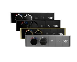 زر ضغط نحاسي أسود ذو اتجاهين مخفي ، دش متعدد الوظائف مع LED ، - Product Image 1