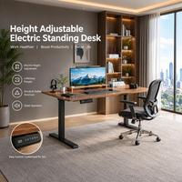 Bureau debout électrique ergonomique noir à moteur unique et réglable en hauteur, 1200*600, pour ordinateur de bureau, prix usine