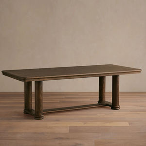 Solid <b>Wood</b> Extensible Dining Table Modern Traditional Design Stable Rectangle American <b>Rustic</b> Wooden Dining Table - Product Image 2