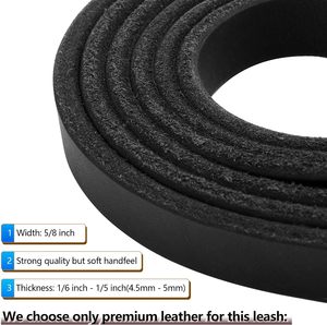 Heavy Duty Pet Walking Training <b>Leads</b> Brown Braided <b>Strong</b> Real Leather <b>Dog</b> Leash - Product Image 6