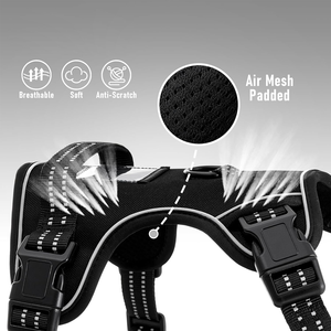 Custom Nylon <b>Dog</b> Collar Leash Tactical <b>Dog</b> <b>Harness</b> Sets With Double Metal Buckles Comfortable Padded for <b>Dogs</b> - Product Image 3